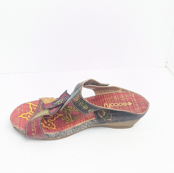 Socofy leather floral sandals - Picture 4 of 16